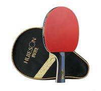 Zeroupshop Raquette de tennis de table 4 étoiles avec picots double face en caoutchouc collant, bois à sept couches, poignée confortable, légère pour pagaie de ping-pong avec sac de transport pour