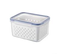 Zeroupshop Récipient de rangement hermétique pour aliments, poubelle de cuisine, avec panier intérieur pour laver les produits, garder les fruits frais, légumes, pastèque, 22 x 16 x 12 cm (M)