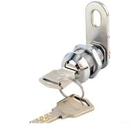 Zeroupshop Serrure à billes double face en alliage de zinc, serrure mécanique avec clé pour boîtes à outils, étuis de communication, jeux et distributeurs, argent, 2,35 x 0,25 x 3,8 cm