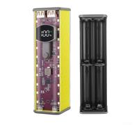 Zeroupshop Solder- Boîtier de banque portable, boîte de batterie transparente à monter soi-même, 8 x 18650 cellules, coque de charge 22,5 W/45 W avec multi-(jaune 22,5 W)