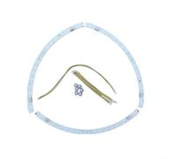 Zeroupshop Source de lumière LED semi-circulaire incurvée pour ventilateur de plafond, pour bande de montage en surface, module de rechange tricolore 18 W/27 W/36 W en plastique transparent (3 pièces