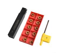 Zeroupshop SRDPN1616H10 Kit de porte-outils de tournage avec 10 inserts en carbure RPMT1003MO, outils de coupe de tour à tige de 5/8" pour semi-finition