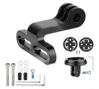 Zeroupshop Support de potence de vélo en alliage d'aluminium pour Garmin Wahoo pour ordinateur Bryton, support d'angle réglable avec interface de caméra d'action, léger 46 g, noir