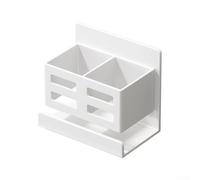 Zeroupshop Support mural pour brosse à dents, sans perçage, organiseur de salle de bain en plastique, pour peignes, rasoirs, étanche, économiseur d'espace, peigne et support (blanc)