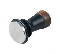 Zeroupshop Tamper à café en bois de noyer, 58 mm, réglable en hauteur, outil à expresso à force constante avec poignée ergonomique pour la maison, pour barista et café, noir (53 mm)