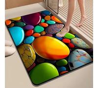 Zeroupshop Tapis de salle de bain en diatomite naturelle, tapis antidérapant à séchage rapide pour zone de douche, couverture de sol de toilettes, décoration écologique, blanc, 40 x 30 x 2 cm (80 x