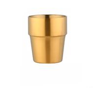 Zeroupshop Tasse à expresso à double paroi en acier inoxydable 304 avec isolation sous vide, large ouverture, style coréen, pour bière, vin, thé, pour intérieur et extérieur, argenté (doré)