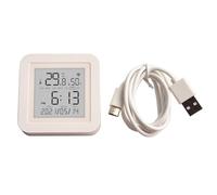 Zeroupshop Thermomètre WiFi, Testeur d'Humidité Objet Connecté avec Application Intelligente, Hygromètre Ambiant, Capteur d'Humidité Intérieure, Support Vocal pour Chambre de Bébé, Bureau à Domicile