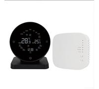 Zeroupshop Thermostat sans fil, pour application, écran tactile LCD, avec technologie RF433, régulateur de chauffage programmable, pour chaudière à gaz et systèmes d'eau, noir (sans WiFi)