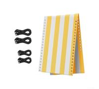 zeroupshop Tissu de rechange pour chaise de jardin 160 x 52 cm en maille textilène pour chaises longues inclinables, tissu de réparation anti-gravité avec cordes (rayures jaunes)