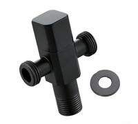 Zeroupshop Vanne d'angle triangulaire à ouverture rapide, robinet bidirectionnel en acier inoxydable avec filetage G1/2 pour plomberie de salle de bain, argenté (noir)