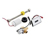 Zeroupshop Vanne de chasse d'urinoir infrarouge intelligente en métal sans contact automatique avec réglage de la distance pour salle de bain commerciale Argent DC 6 V (A)