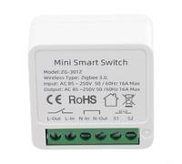 Zeroupshop ZIGBEE 3.0 pour MINI pour Switch 16A Module de relais de contrôle bidirectionnel pour Tuya for Smart Life App Contrôle vocal Compatible avec Alexa Google Home Gris