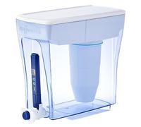ZeroWater Carafe filtrante d'eau en 5 étapes 4,7L, certifiée NSF pour la réduction des particules de plomb, les métaux lourds et les SPFO/APFO, Blanc et Bleu