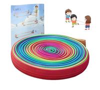 Zerquell Corde à Sauter Élastique pour Enfants avec Instructions, 6 m de Long, 1 cm de Large, Twister Gioco Bambini, Jeux d'extérieur pour Enfants, Idéal comme Cadeau pour Filles et Garçons