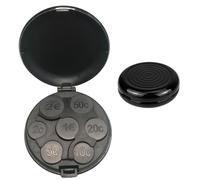 Zerquell Etui à Pièces en Euros, Pièces de Monnaie Porte-conteneur, Organiseur à Pièces de Monnaie, pour Voiture Sac à Main, Taxi, 7 Compartiments de 2 Euros à 2 Cent (Noir)