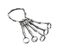 Zerthaus Personnalité Punk Squelette Main Os Polyvalent Bague à Cinq Doigts Bracelet Réglable Chaîne, Métal