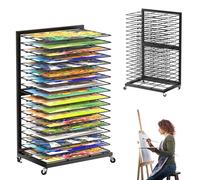 Zertylre Égouttoir à images, 18 compartiments amovibles, montage mural amovible, petit support de séchage pour les œuvres d'art, organisateur d'entraînement portable