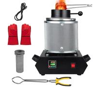 Zertylre Four de fusion d'or, électrique, numérique, 1800 W, 1150 °C, avec filet de protection et creuset en graphite de 3 kg pour faire fondre l'or, l'argent, le cuivre, l'aluminium