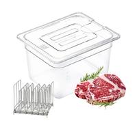 Zertylre Récipient sous vide, mijoteuse basse température avec couvercle, capacité 11 litres avec couvercle et plateau pour cuire de nombreuses marques de steaks, steaks à bœuf