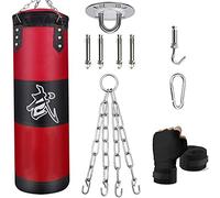 ZERUIDM Sacs de Frappe Kit, Sac de Boxe Non-Rempli pour Enfan Adultes avec Bandage de Boxe, chaînes et Crochet, Formation pour Kickboxing MMA Muay Thai Karate Taekwondo