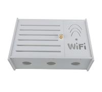zeryor Boîte de rangement pour routeur WiFi, support mural sans fil, organisateur de rangement en plastique blanc pour routeur, décodeur TV, accessoires TV et fils (TYPE - E)