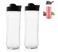 zeryor Lot de 2 gobelets shaker portables transparents et bouteille à smoothie - 591 ml - Gobelets de sport de rechange avec couvercle compatibles avec les modèles Oster BLSTPB et BLSTP2