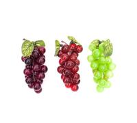 zeryor Lot de 3 grappes de raisins artificiels - Aspect réaliste - Décoration de fruits artificiels à suspendre pour maison, fête, mariage, photographie, accessoires de raisin, cuisine, magasin