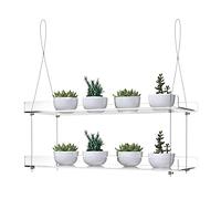 ZerzSemp Étagères à suspendre en acrylique pour fenêtres, hauteur réglable, transparent, à suspendre au mur, pour cuisine, chambre à coucher, pour cultiver des herbes