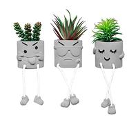 Zerzsy ArtificialPlant plantesnts dans des pots de ciment avec jambe suspendue, décoration de plateau de cuisine, mini-plants de salle de bain décor, accents de décoration d'étagère, décoration