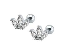 ZeSen Jewelry 16g mousseux Zircon en acier inoxydable Boucles d'oreilles Tragus Helix Conch Cartilage Perçant oreille (2) couronne