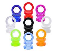 ZeSen Jewelry 2 9 paires UV acrylique Vis Doble évasé bouchons d'oreille Tunnels Expander Ear Gauges de perçage (2) Jauge = 00g (10 mm) Clair