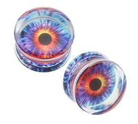 ZeSen Jewelry Acrylique Transparent Violet Eyeball Mode Bouchons d'oreilles Tunnel Expander Jauges Piercing, Acrylique