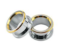 ZeSen Jewelry En acier inoxydable 316L 2 BISEAUTE Oreille de chaise Tunnel Plug-Jauges oreille extenseurs Bijoux du corps (2) Jauge = 1/2" (12 mm) Or