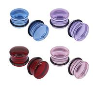 ZeSen Jewelry Lot de 4 paires d'écarteurs d'oreille en verre 4 g 1,5 cm, Verre