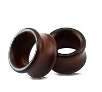 ZeSen Jewelry Tunnel d'oreille Bois Organique Naturel Brown Ear Plugs Ecarteur 8mm Expansion Kit Piercing Hommes et Femmes