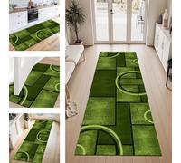 ZESEWU Tapis de Passage Couloir Tapis Cuisine Devant Evier Lavable Antiderapant 60X300CM Vert Tapis de Couloir Paillasson Interieur Absorbants et Résistants à la Saleté Entrée Tapis de Salon Chambre