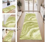 ZESEWU Tapis de Passage Tapis Cuisine Devant Evier Lavable Antiderapant 120X250CM TapisCouloir Paillasson Interieur Vert Abstrait Tapisd'Entrée Moquette Polyester Salon Chambre d'enfant Buanderie