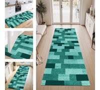 ZESEWU Tapis de Passage Tapis Cuisine Devant Evier Lavable Antiderapant 40X120CM TapisCouloir Paillasson Interieur Cyan Tapisd'Entrée Moquette Polyester pour Salon Chambre d'enfant Buanderie