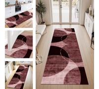 ZESEWU Tapis de Passage Tapis Cuisine Devant Evier Lavable Antiderapant 40X500CM Rouge foncé Tapis de Couloir Paillasson Interieur Tapisd'Entrée Moquette de Couloir TapisSalon Chambre