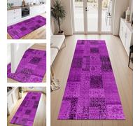 ZESEWU Tapis de Passage Tapis Cuisine Devant Evier Lavable Antiderapant 40X60CM TapisCouloir Paillasson Interieur Violet Abstrait Tapisd'Entrée Moquette Polyester Salon Chambre d'enfant Buanderie