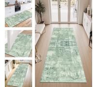 ZESEWU Tapis de Passage Tapis Cuisine Devant Evier Lavable Antiderapant 40X60CM TapisCouloir Paillasson Interieur Vert Foncé Tapisd'Entrée Moquette Polyester Salon Chambre d'enfant Buanderie