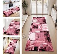 ZESEWU Tapis de Passage Tapis Cuisine Devant Evier Lavable Antiderapant 50X120CM TapisCouloir Paillasson Interieur Rose Rouge Noir Tapisd'Entrée Moquette Polyester Salon Chambre d'enfant Buanderie