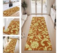 ZESEWU Tapis de Passage Tapis Cuisine Devant Evier Lavable Antiderapant 50X120CM TapisCouloir Paillasson Interieur Caramel Vert Tapisd'Entrée Moquette Polyester Salon Chambre d'enfant Buanderie
