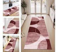 ZESEWU Tapis de Passage Tapis Cuisine Devant Evier Lavable Antiderapant 50X220CM Rouge Tapis de Couloir Paillasson Interieur Tapisd'Entrée Moquette de Couloir TapisSalon Chambre