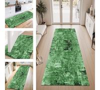 ZESEWU Tapis de Passage Tapis Cuisine Devant Evier Lavable Antiderapant 60X500CM TapisCouloir Paillasson Interieur Vert Noir Tapisd'Entrée Moquette Polyester Salon Chambre d'enfant Buanderie