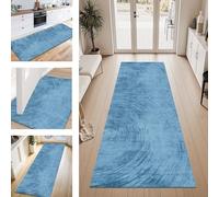 ZESEWU Tapis de Passage Tapis Cuisine Devant Evier Lavable Antiderapant 70X140CM TapisCouloir Paillasson Interieur Bleu Abstrait Tapisd'Entrée Moquette Polyester pour Salon Chambre d'enfant Buanderie