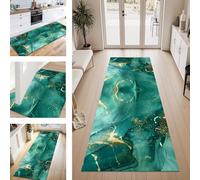 ZESEWU Tapis de Passage Tapis Cuisine Devant Evier Lavable Antiderapant Vert Jaune Noir TapisCouloir Paillasson Interieur 50X150CM Tapisd'Entrée Polyester pour Salon Chambre d'enfant Buanderie