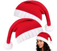 ZesGlyxyr Bonnets de Noel pour Adulte Chapeau de Père Noël Bonnet Pere Noel Costume de Chapeau de Noel en Peluche pour Noël Nouvel An Fête Supplies