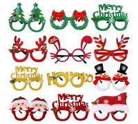 ZesGlyxyr Lunettes de Noël, 12pcs Lunettes fête Noël pour Costume Noëls Fournitures Creative Fournitures Fête pour Enfants et Adultes, fête de Noëls, Mascarade, Carnaval C